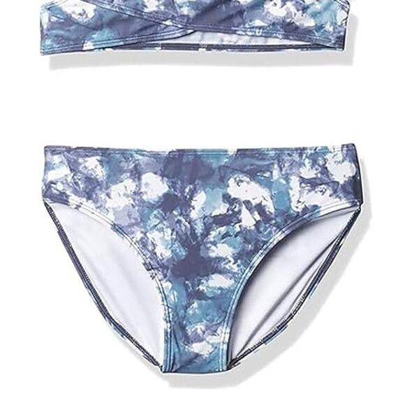 New Kanu Surf Girls Size 12 Blue Seafoam Beach Sport Wrap Around Bikini Swimsuit - Picture 3 of 3